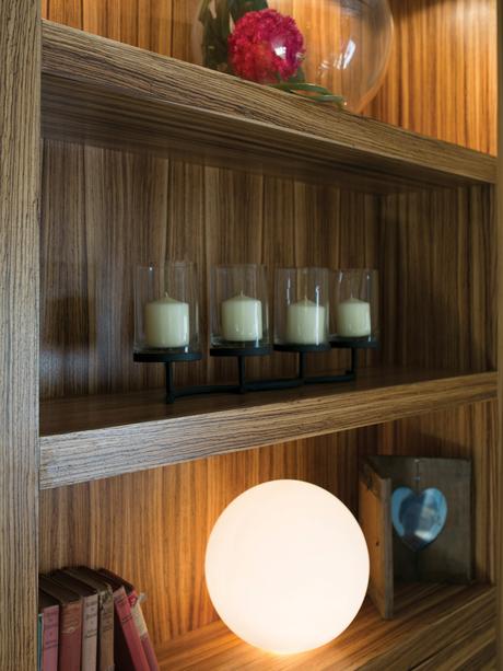 Zebrano Veneer Media Shelving