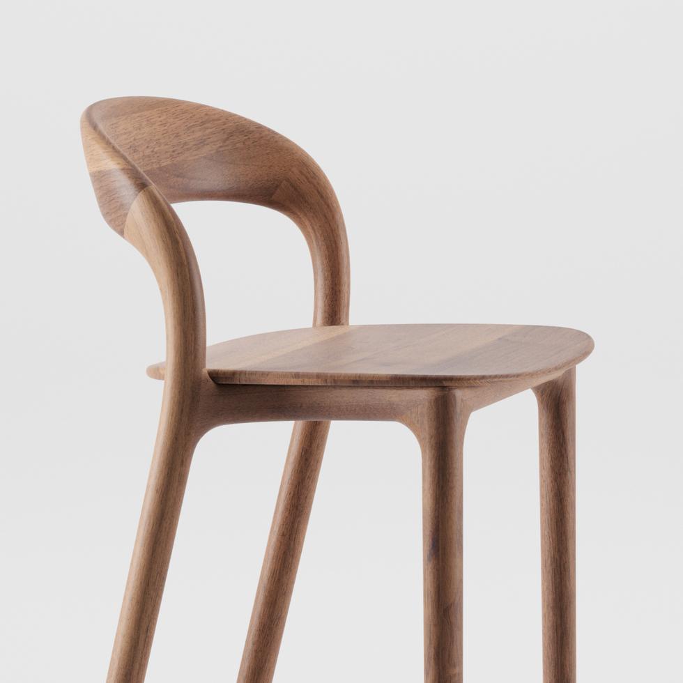 Artisan Neva Light Bar Chair shown in walnut