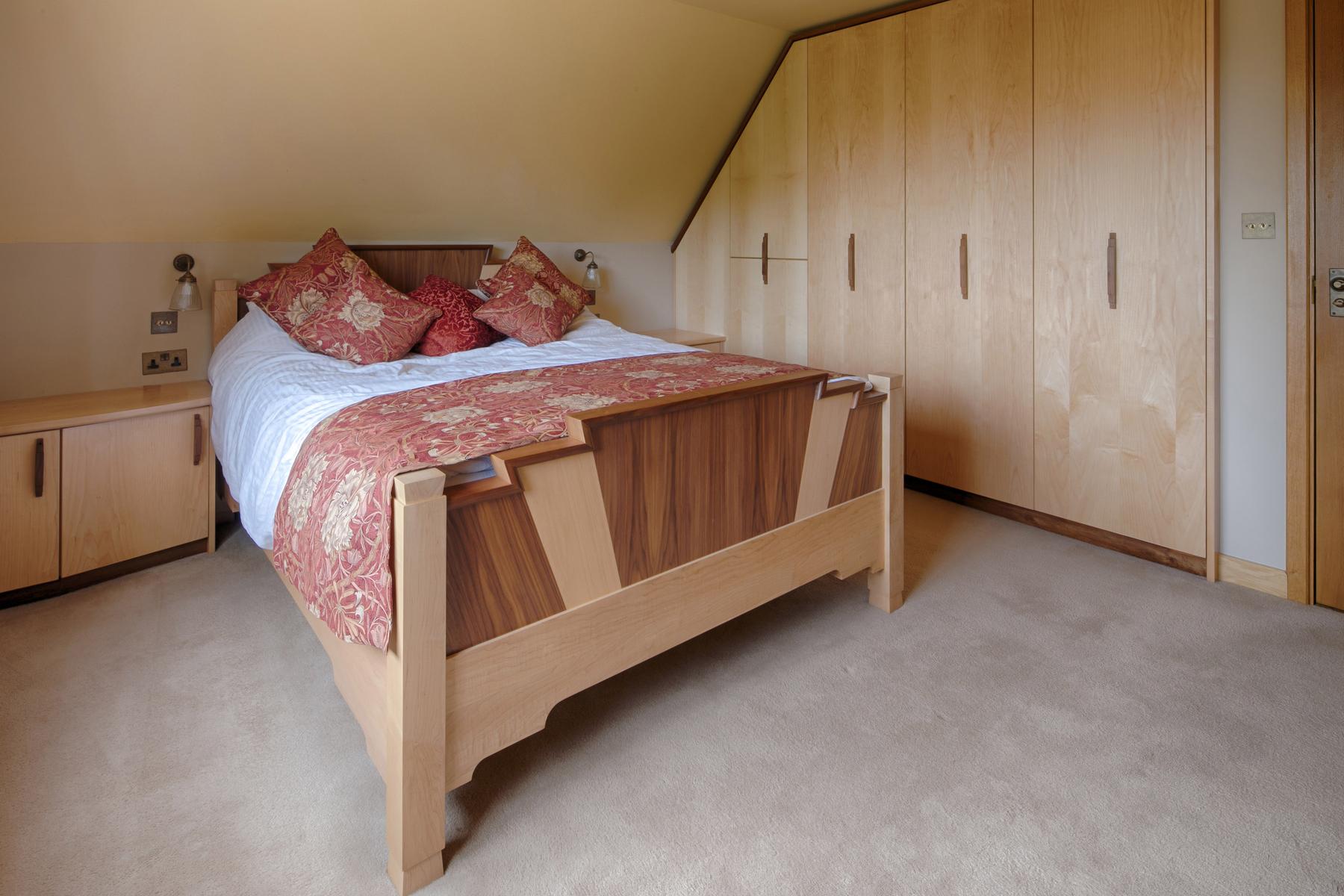 Walnut & maple fitted bedroom