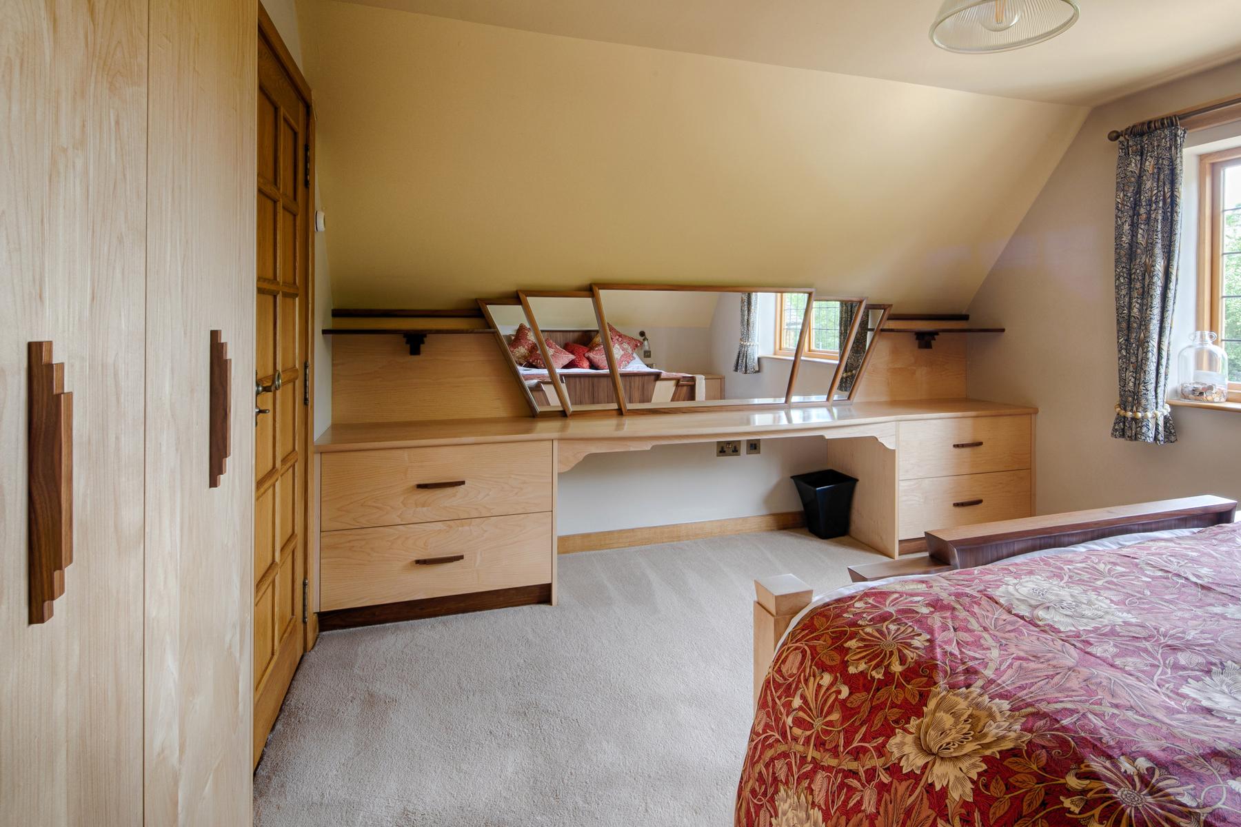 Walnut & maple fitted bedroom