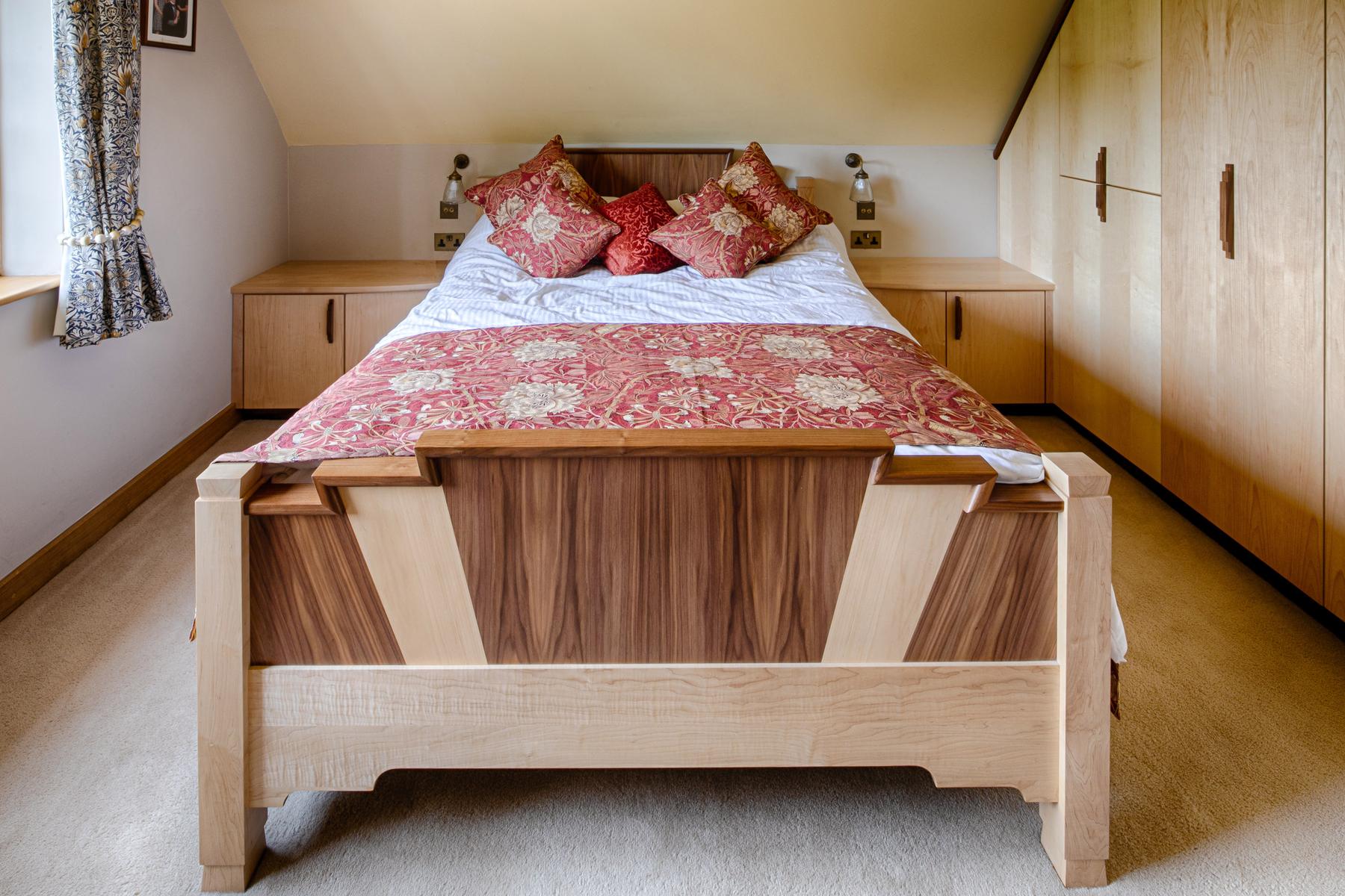 Walnut & maple fitted bedroom