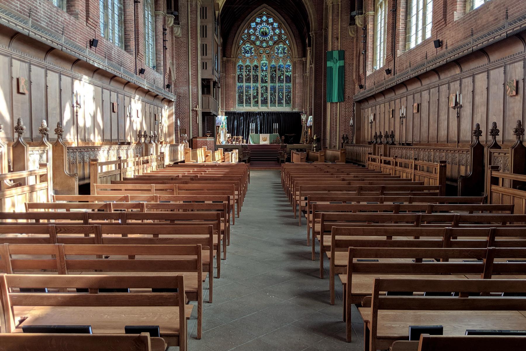 Ardingly College bespoke oak bench for chapel