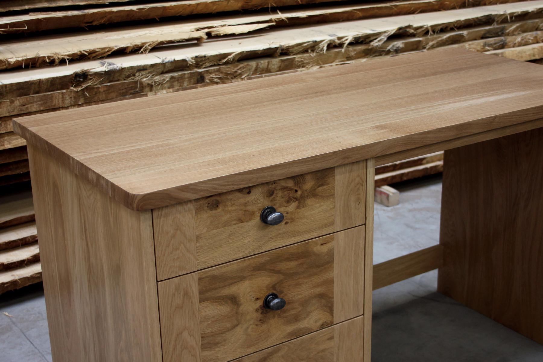 Burr oak desk